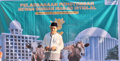 Menag Pimpin Pemotongan Sapi Qurban Presiden di RPH Istiqlal
